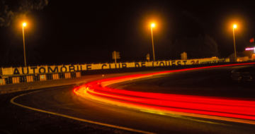 Virage du circuit des 24h du Mans, de nuit